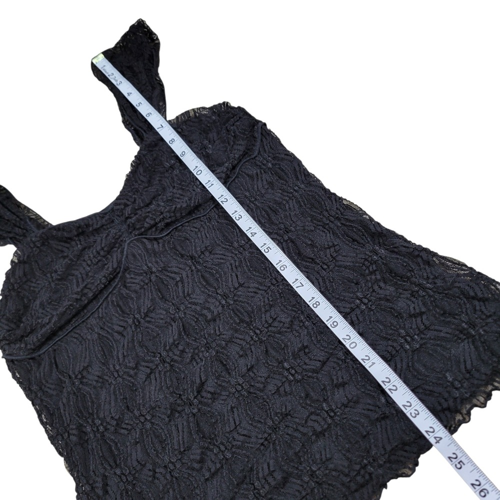 Camisole Lace Tank Top Womens S Black Babydoll Y2K Coquette Whimsigoth Feminine - Picture 7 of 7